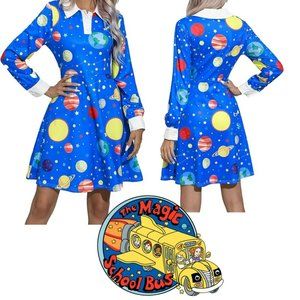 Blue Long Sleeve Dress